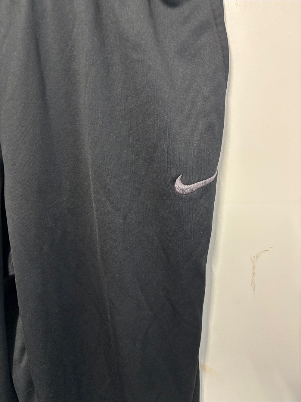 Nike Black Athletic Track Pants with Swoosh - Picture 2 of 4